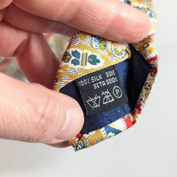 GANT 100% silk necktie colourful vintage floral paisley neck tie made in Italy - Picture 5 of 9